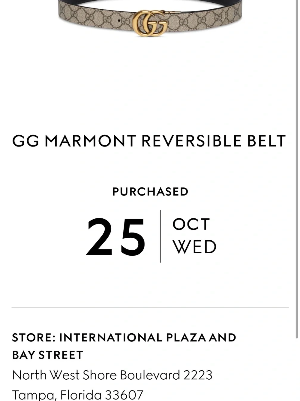 Gucci Beige and black reversible Monogram Belt with Gold Double G. Size 85.